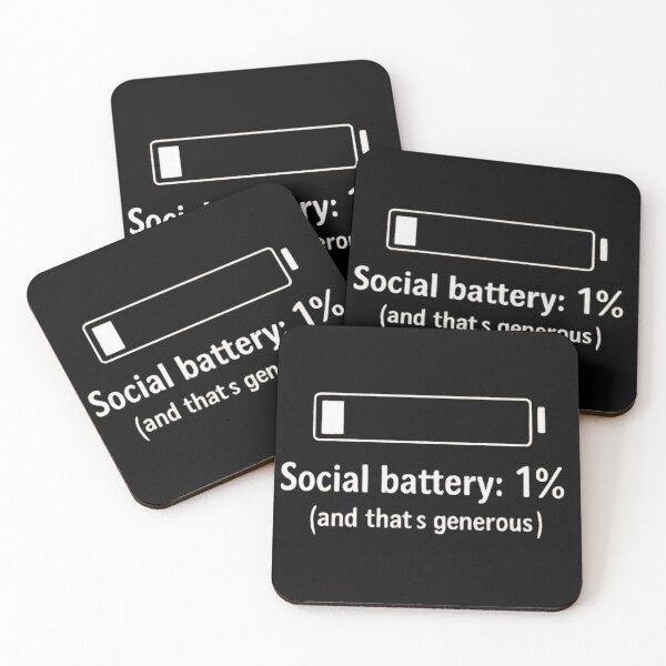 Item preview, Social Battery 1% (And That’s Generous) – Sarcastic Introvert Humor Design designed and sold by Ladys-Gents.