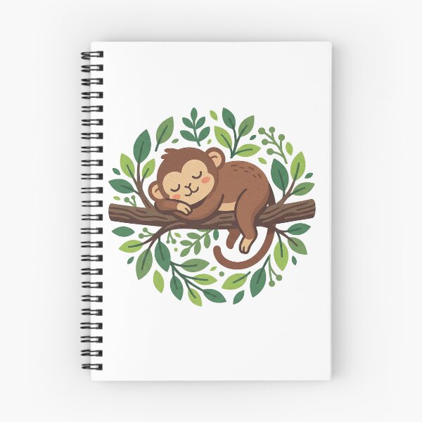 Item preview, Sleepy cute monkey illustration designed and sold by LOVEARTDESIGN.