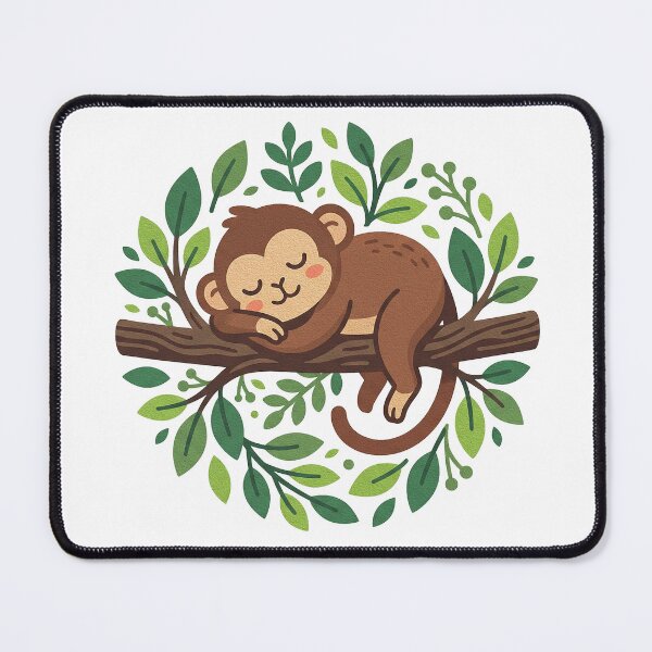 Item preview, Sleepy cute monkey illustration designed and sold by LOVEARTDESIGN.