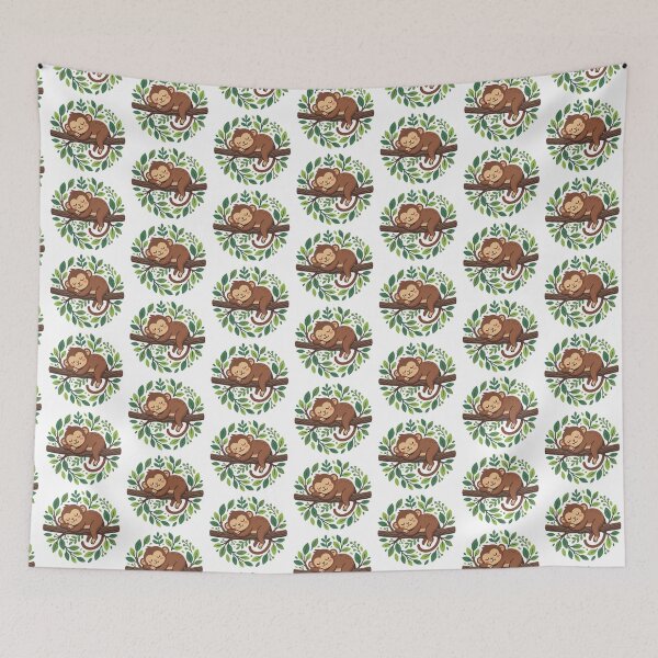 Item preview, Sleepy cute monkey illustration designed and sold by LOVEARTDESIGN.