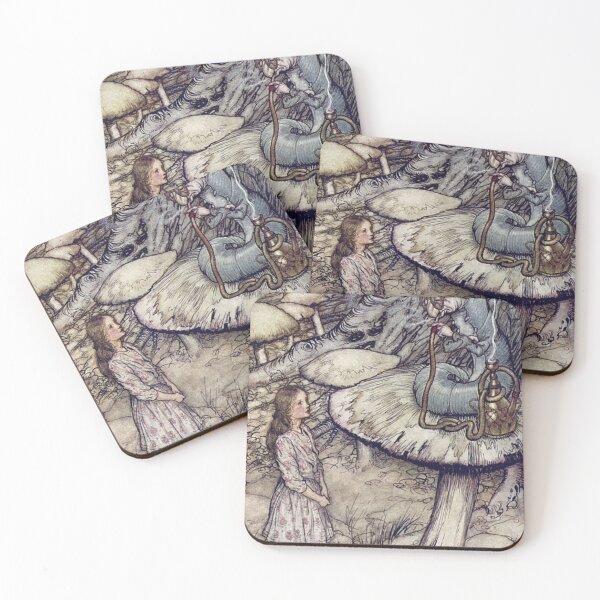 Item preview, Alice and the Caterpillar Illustration Art Print | Arthur Rackham Style Vintage Wonderland Poster designed and sold by Grand Illusions.