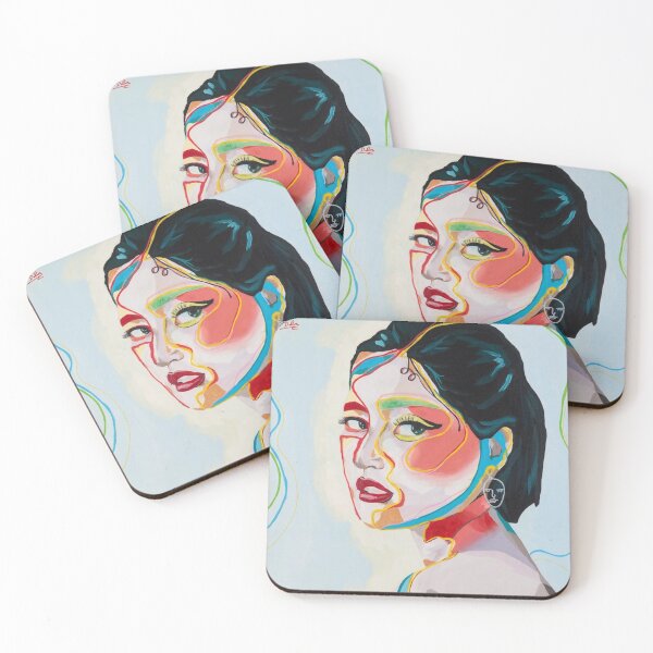Item preview, Portrait of a woman with continuous lines of color designed and sold by pencilIDK.