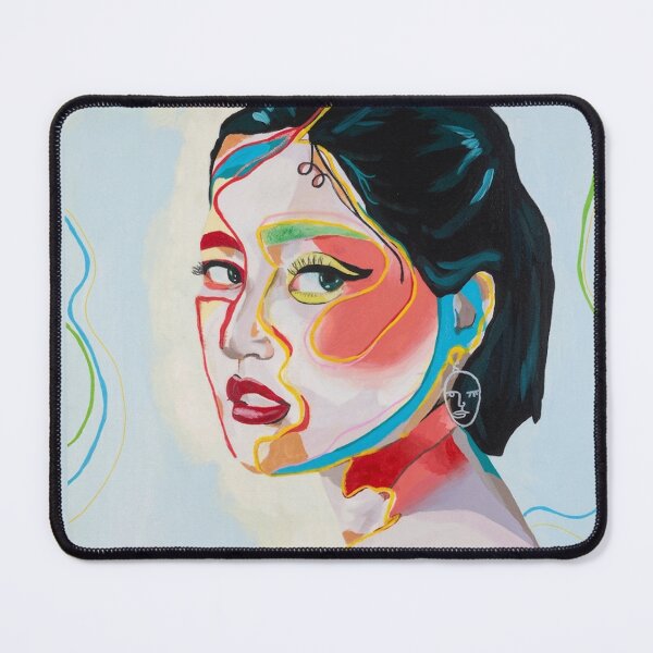 Item preview, Portrait of a woman with continuous lines of color designed and sold by pencilIDK.