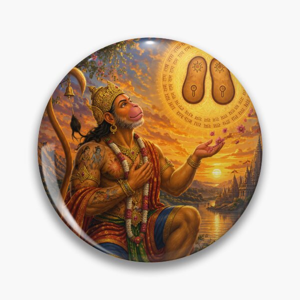 Item preview, Lord Hanuman Devotion Ram Paduka Spiritual Art designed and sold by DreamBigShirts.