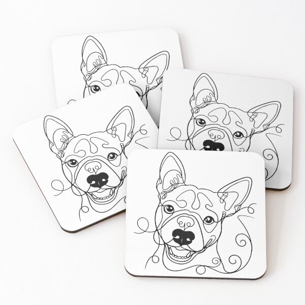 Item preview, Bull Terrier One Line Art – Modern “Egghead” Design designed and sold by Pfotenfaden.