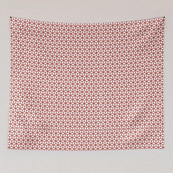 Item preview, Isometric Cube Grid Seamless Pattern – Red & White Geometric 3D Box Design designed and sold by Zaya_art.