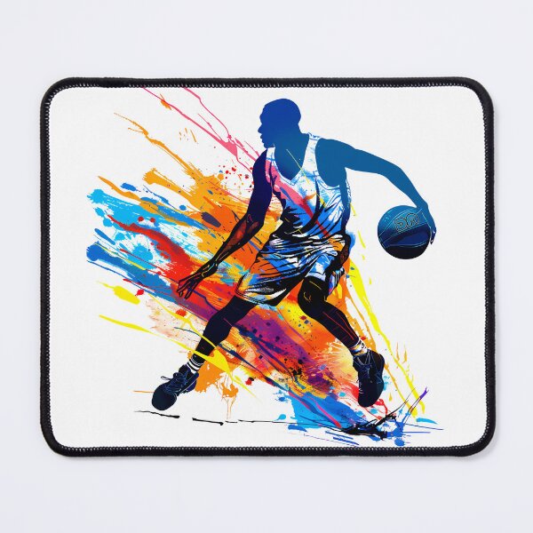 Item preview, Dynamic Basketball Player Silhouette Abstract Colorful Paint Splash Art designed and sold by DesignArtist.ia.