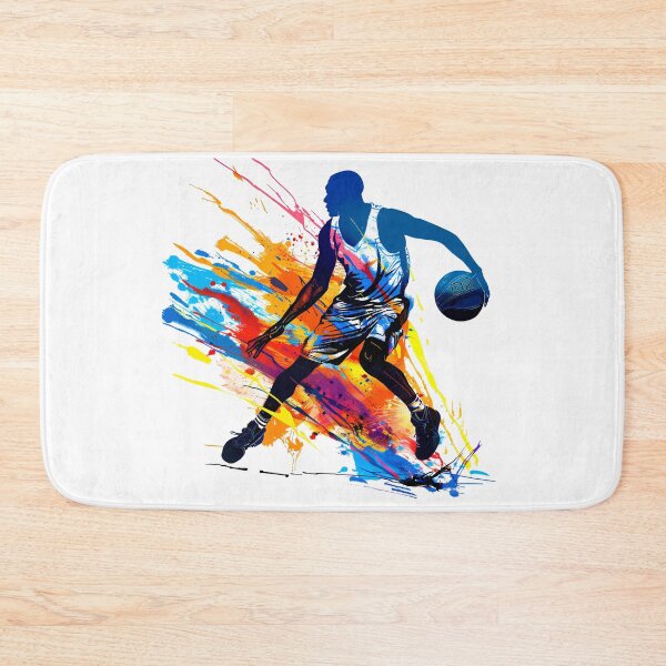 Item preview, Dynamic Basketball Player Silhouette Abstract Colorful Paint Splash Art designed and sold by DesignArtist.ia.