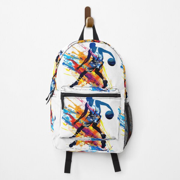 Item preview, Dynamic Basketball Player Silhouette Abstract Colorful Paint Splash Art designed and sold by DesignArtist.ia.