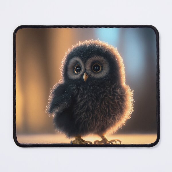 Item preview, A Black and Fire Baby Owl in a Snow-Covered Wonderland designed and sold by DSAHART.