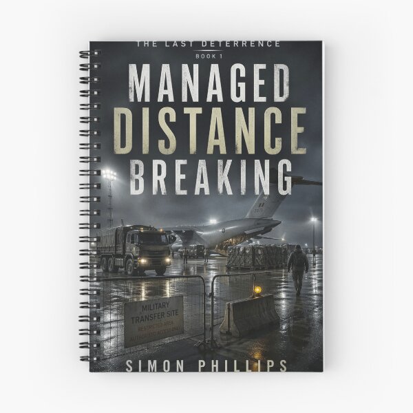 Item preview, Managed Distance Breaking Book Cover | Modern War Fiction Military Aviation Print designed and sold by Element Horizon Studio.
