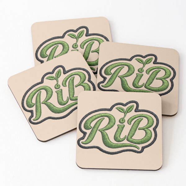 Item preview, Embroidered Style Eco-Vibe Green RiB Script Logo designed and sold by Rib-Brand.