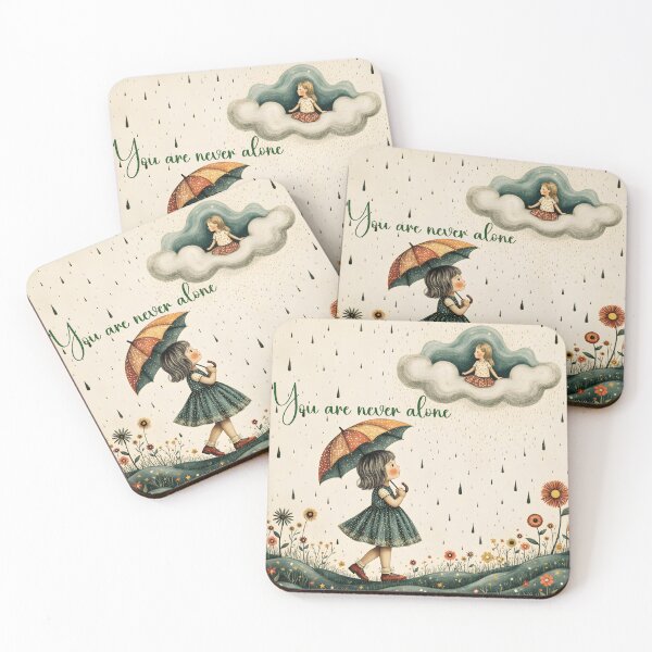 Item preview, You Are Never Alone Cute Inspirational Illustration designed and sold by Lunidama.