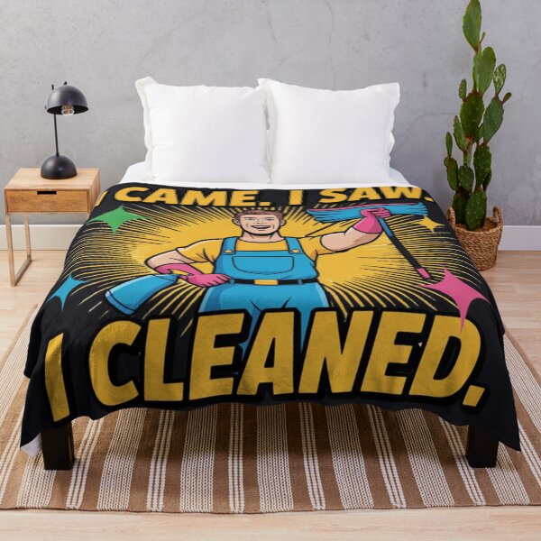 Item preview, I Came I Saw I Cleaned Funny Cleaner Humor Housekeeper Gift Bold Colorful designed and sold by YourTrendyTees.