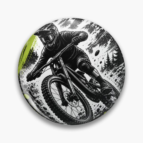 Item preview, Mountain biker in dynamic downhill action designed and sold by sam-plankeel.