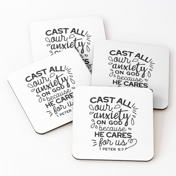 Item preview, Cast All Your Anxiety – 1 Peter 5:7 Bible Verse Christian Quote designed and sold by FlinArt.