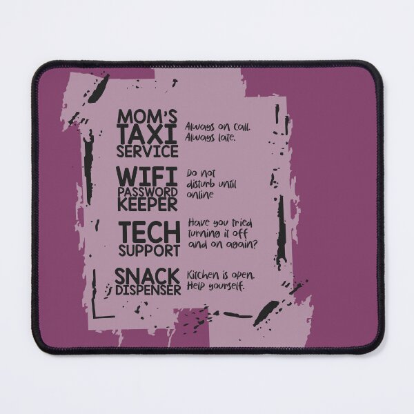 Item preview, A humorous black-and-white illustration highlighting the many roles of a mom designed and sold by GraphicComet.