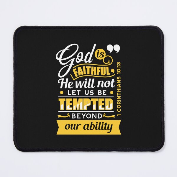 Item preview, He Will Not Let You Be Tempted – Inspirational Christian Bible Quote designed and sold by FlinArt.