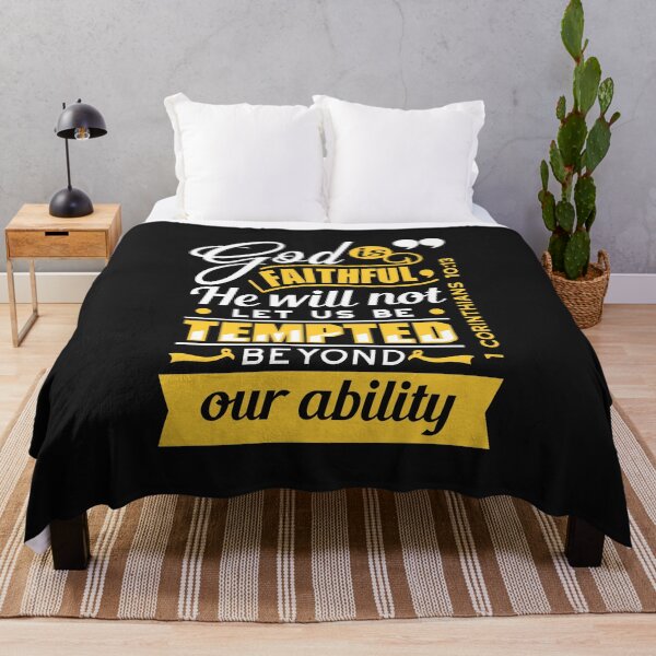 Item preview, He Will Not Let You Be Tempted – Inspirational Christian Bible Quote designed and sold by FlinArt.