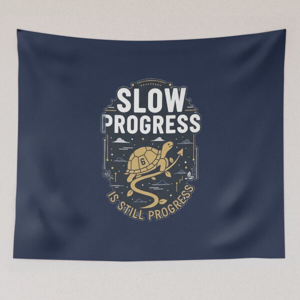 Item preview, Slow Progress Is Still Progress Turtle Motivation T-Shirt designed and sold by ArthUpscale.