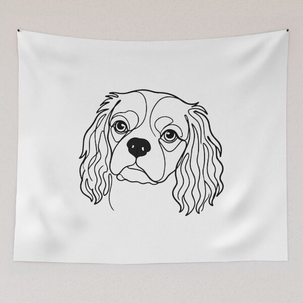 Item preview, Cavalier King Charles Spaniel One Line Art – Modern Spaniel Design designed and sold by Pfotenfaden.