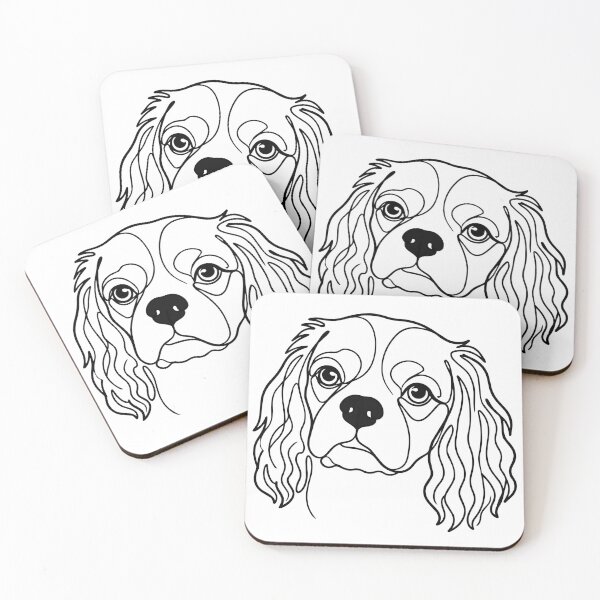 Item preview, Cavalier King Charles Spaniel One Line Art – Modern Spaniel Design designed and sold by Pfotenfaden.