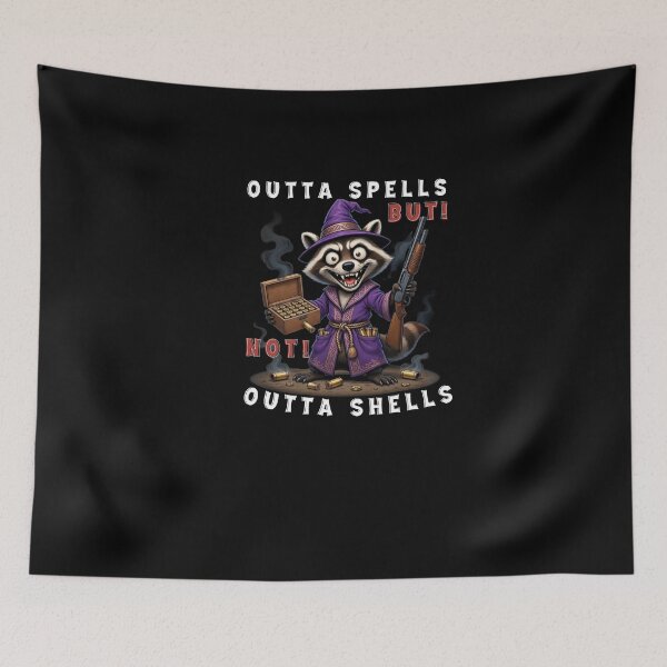 Item preview, Outta spells… but not outta shells. This raccoon doesn’t cast spells from books… it writes its own rules. designed and sold by Creative-Sanc.