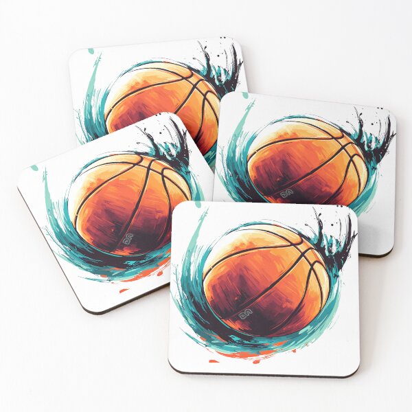 Item preview, Dynamic Basketball Artistic Teal and Orange Paint Splash Design designed and sold by DesignArtist.ia.