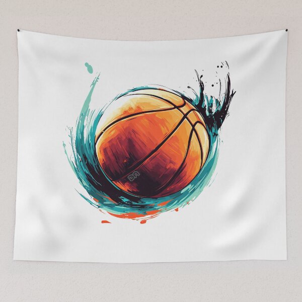 Item preview, Dynamic Basketball Artistic Teal and Orange Paint Splash Design designed and sold by DesignArtist.ia.