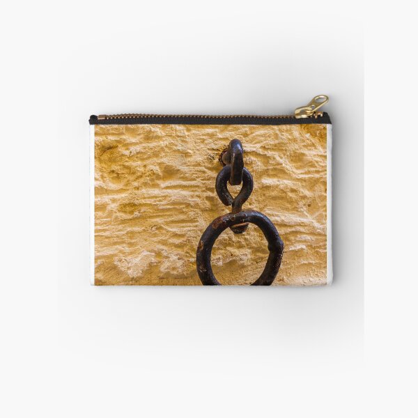 Item preview, Rusty Iron Ring Mounted On A Yellow Textured Wall Accent In Vintage Architectural Detail designed and sold by Nmallia.