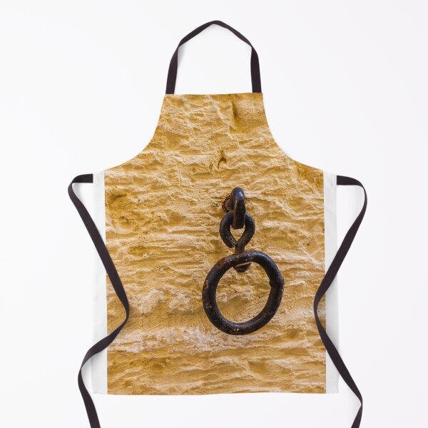 Item preview, Rusty Iron Ring Mounted On A Yellow Textured Wall Accent In Vintage Architectural Detail designed and sold by Nmallia.