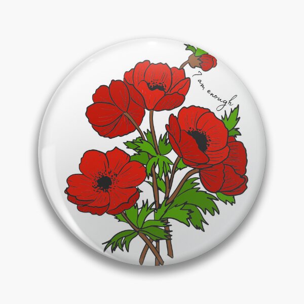 Item preview, I am enough Red Poppy Flower designed and sold by GeoGoose.