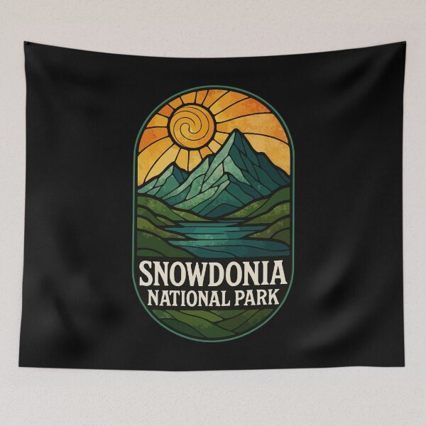 Item preview, Snowdonia National Park Stained Glass Travel designed and sold by TomFrontierArt.
