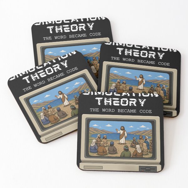 Item preview, Simulation Theory – The Word Became Code (Pixel Jesus Retro Tech Graphic) designed and sold by Alt Christian.