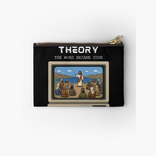 Item preview, Simulation Theory – The Word Became Code (Pixel Jesus Retro Tech Graphic) designed and sold by Alt Christian.