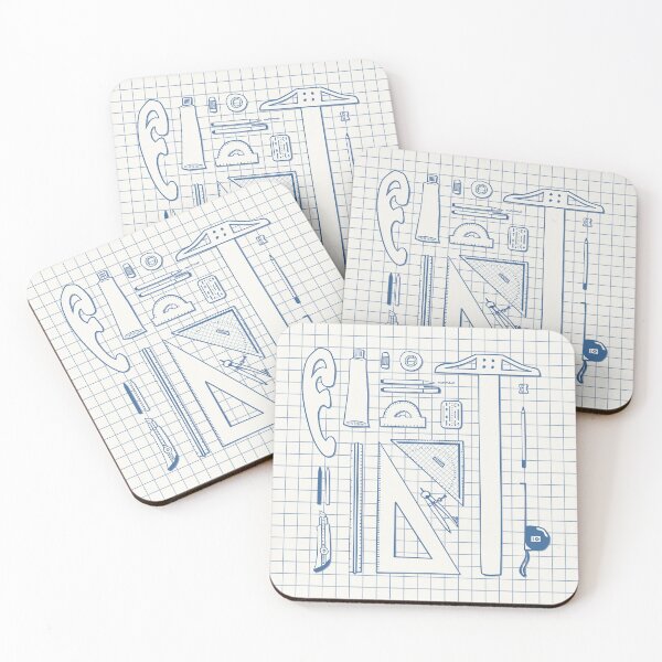 Item preview, Architectural Drafting Tools - Blue Tone Line Art designed and sold by LizuliArt.