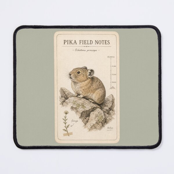 Item preview, Pika Field Notes Naturalist Illustration designed and sold by Ombrya.