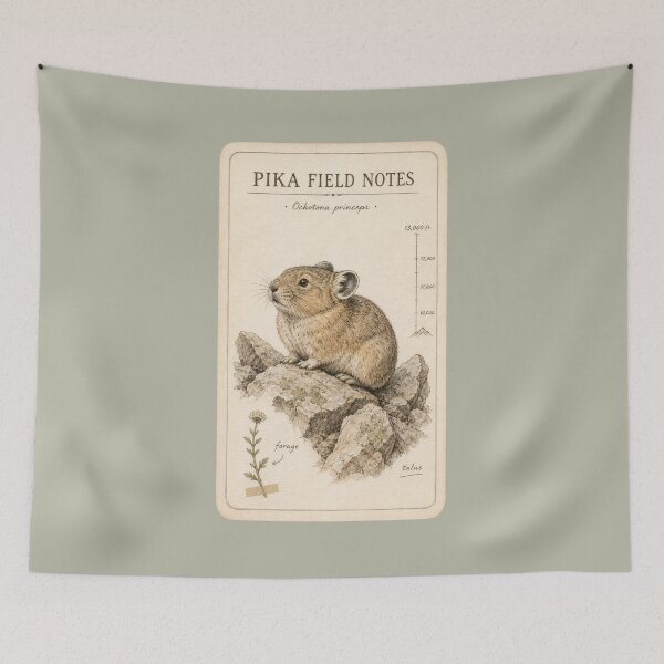 Item preview, Pika Field Notes Naturalist Illustration designed and sold by Ombrya.
