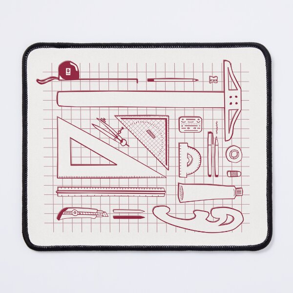 Item preview, Architectural Drafting Tools - Red Tone Line Art designed and sold by LizuliArt.