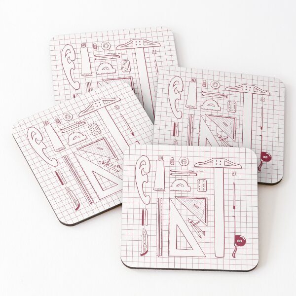 Item preview, Architectural Drafting Tools - Red Tone Line Art designed and sold by LizuliArt.