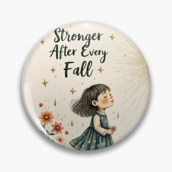 Item preview, Stronger After Every Fall Cute Motivational Illustration designed and sold by Lunidama.