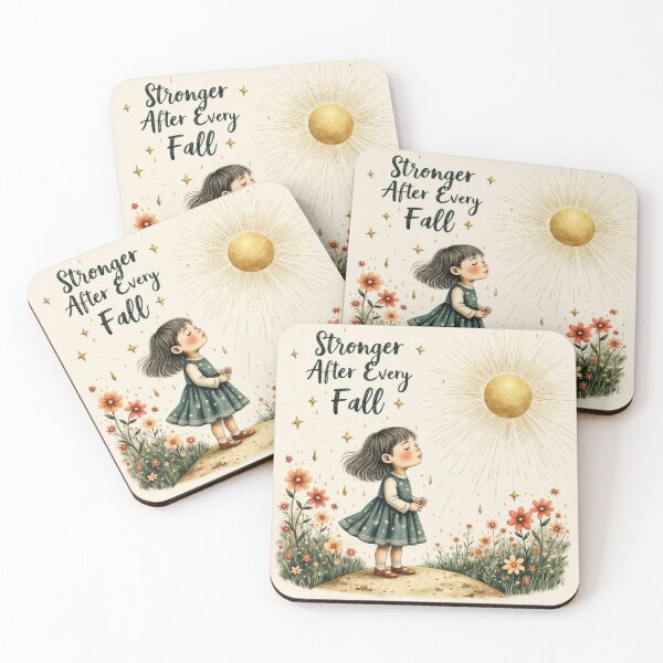Item preview, Stronger After Every Fall Cute Motivational Illustration designed and sold by Lunidama.