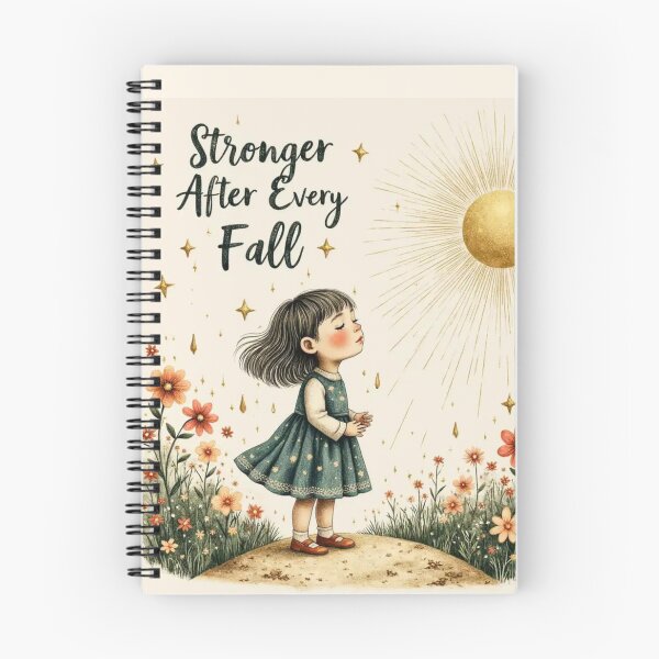 Item preview, Stronger After Every Fall Cute Motivational Illustration designed and sold by Lunidama.