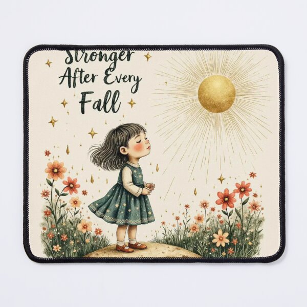 Item preview, Stronger After Every Fall Cute Motivational Illustration designed and sold by Lunidama.