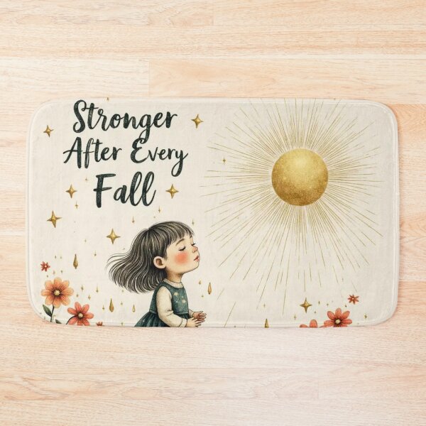 Item preview, Stronger After Every Fall Cute Motivational Illustration designed and sold by Lunidama.