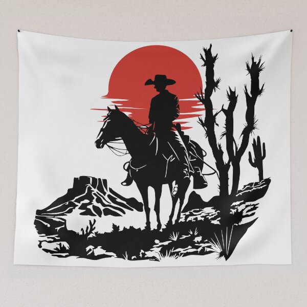 Item preview, Western Cowboy Riding Horse Silhouette designed and sold by yuki-hana.