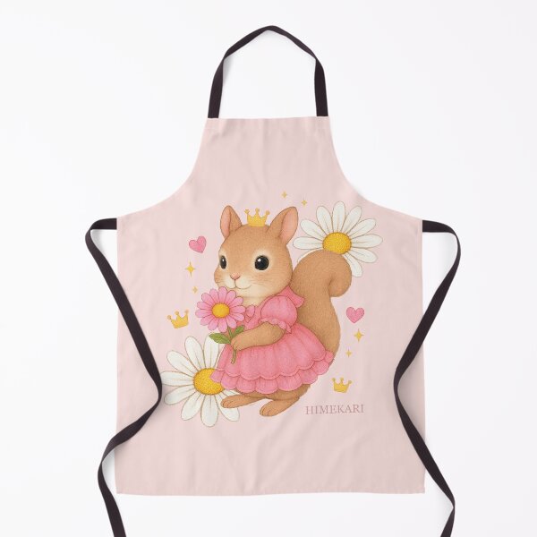 Item preview, Cute Squirrel in a Pink Dress with Flowers – Solid Coral designed and sold by HIMEKARI.