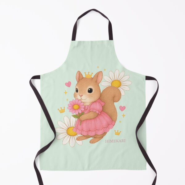 Item preview, Cute Squirrel in a Pink Dress with Flowers – Solid Mint designed and sold by HIMEKARI.