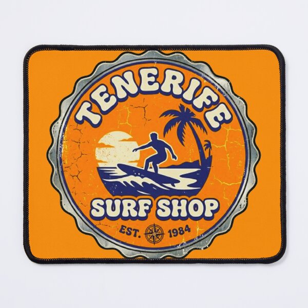 Item preview, Vintage Tenerife Surf Shop Retro Sun and Palm Tree Surfing Badge designed and sold by MT-Hub | Cute Aesthetic Art, Stickers & Phone Cases.