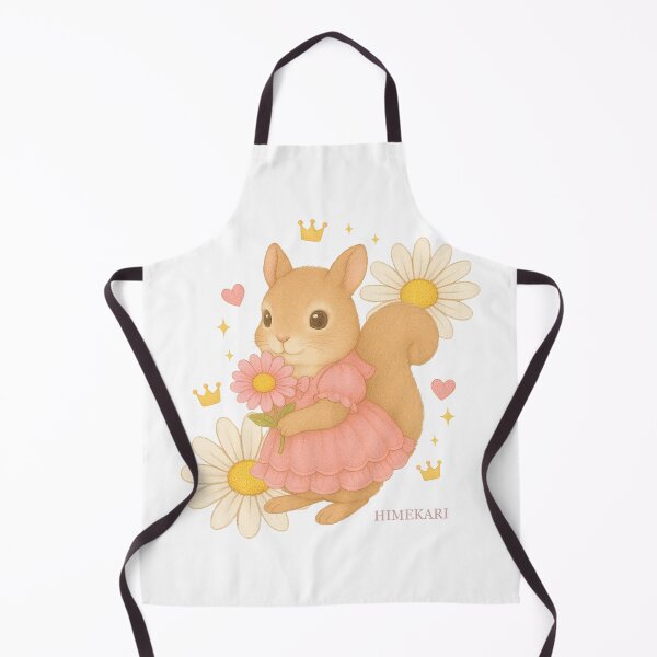 Item preview, Cute Squirrel in a Pink Dress with Flowers – Transparent designed and sold by HIMEKARI.
